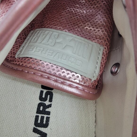 Converse All Star Pink Sequin Sneakers Women's Size 8.5 Sparkle Shoes - Picture 7 of 10